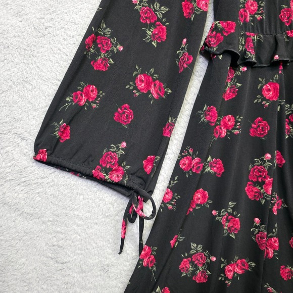 Torrid Dress Womens Plus Size 2X Floral Skater Whimsigoth Vamp Dark Romantic NEW - Picture 7 of 16